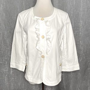 Talbots ruffle front jacket